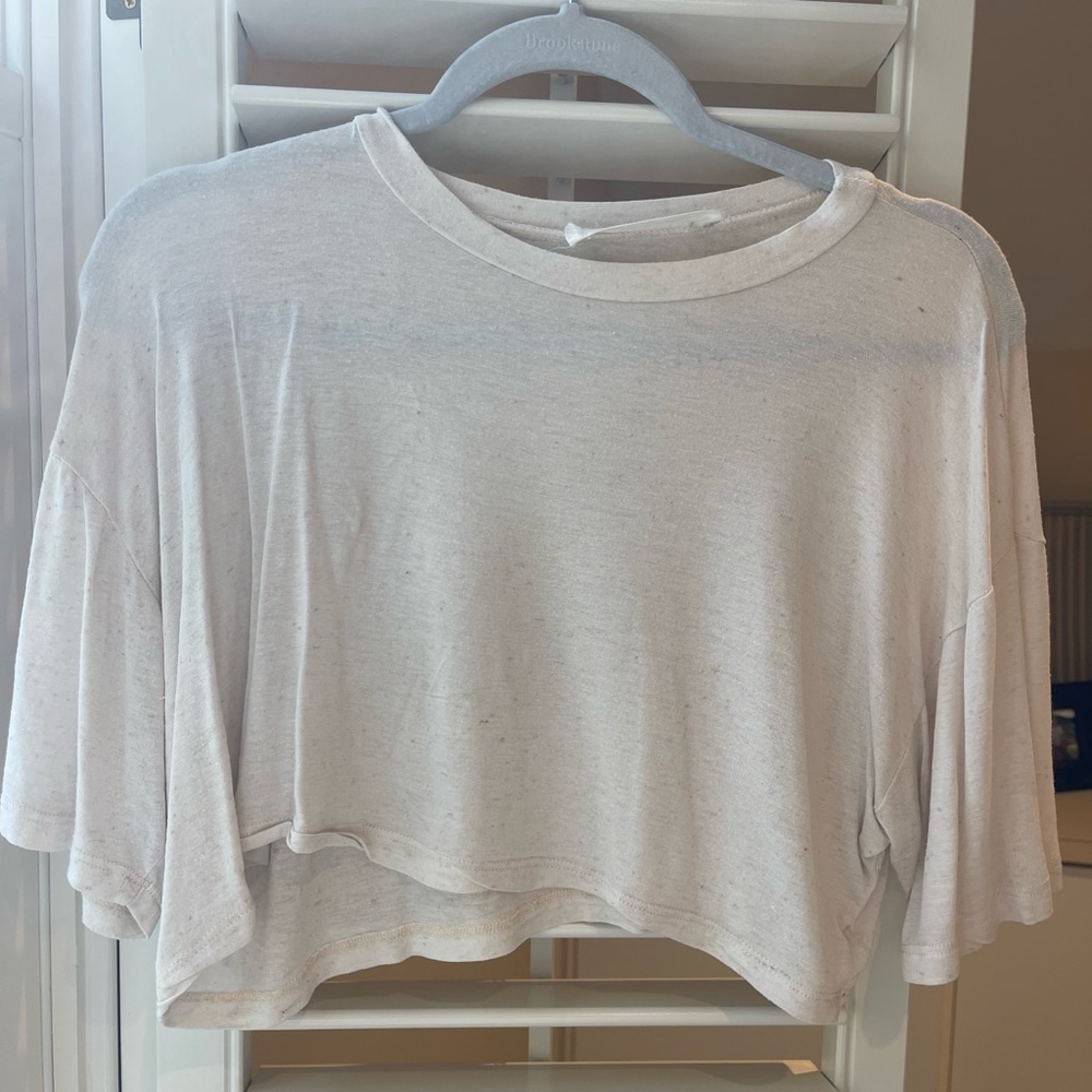 American Threads Cream Women's Crop Top